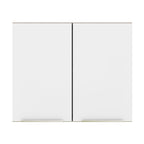 Armário Aéreo Madesa Lux 80 cm 2 Portas Rustic/Branco Veludo