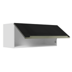 Armário Aéreo Madesa Lux 80 cm 1 Porta Basculante Branco/Preto