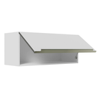 Armário Aéreo Madesa Lux 80 cm 1 Porta Basculante Branco/Branco Veludo