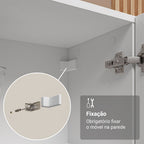 Cristaleira Suspensa 70 cm 2 Portas de Vidro Branco Madesa
