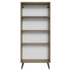 Cristaleira 70 cm 2 Portas de Vidro com Pés Cônicos Rustic/Marrom Madesa