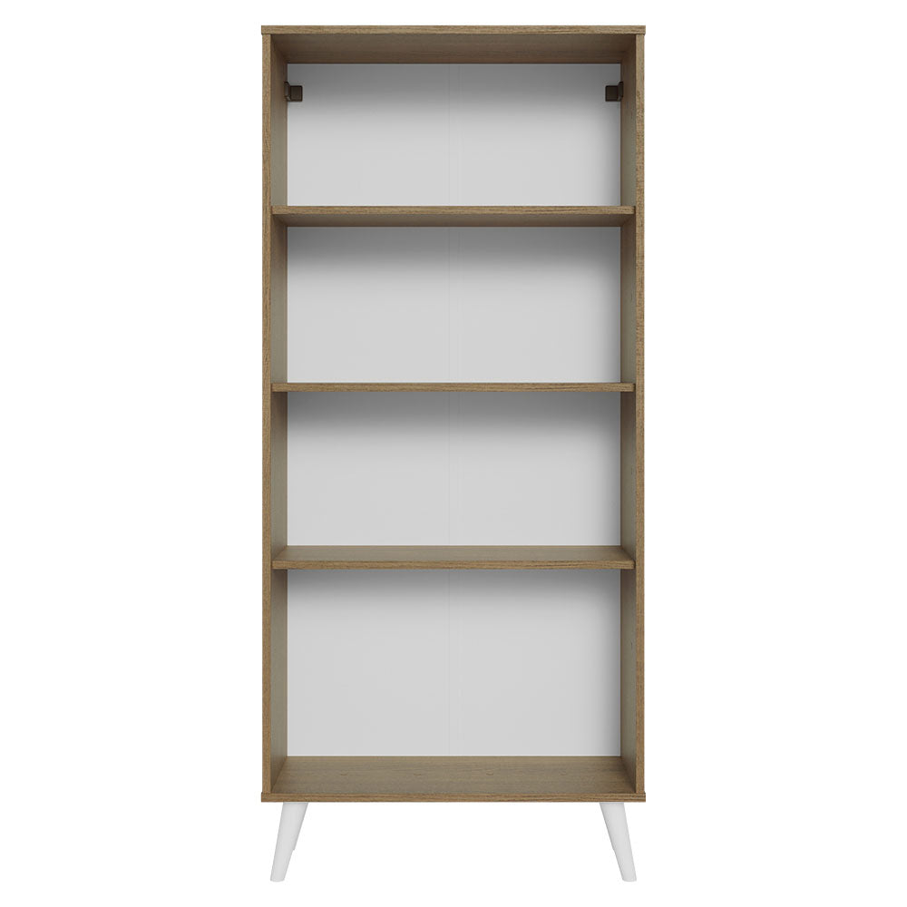 Cristaleira 70 cm 2 Portas de Vidro com Pés Cônicos Rustic/Branco Madesa