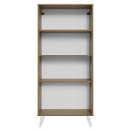 Cristaleira 70 cm 2 Portas de Vidro com Pés Cônicos Rustic/Branco Madesa