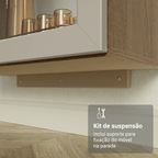 Cristaleira Suspensa 70 cm 2 Portas de Vidro Rustic/Crema Vik Madesa