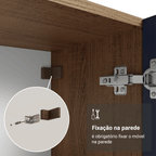 Cristaleira Suspensa 70 cm 2 Portas de Vidro Rustic/Azul Vik Madesa