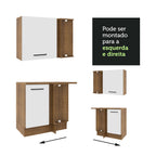 Armário de Cozinha Completa de Canto 459cm Rustic Branco Agata Madesa 01