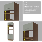 Armário de Cozinha Completa 549cm Rustic/Cinza Agata Madesa 01