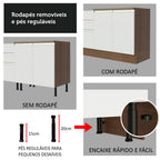 Armário de Cozinha Completa de Canto 459cm Rustic Branco Glamy Madesa 01