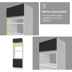 Armário de Cozinha Completa 549cm Branco/Preto Glamy Madesa 01