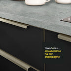 Armário de Cozinha Completa de Canto 546 x 60 cm Branco/Preto Lux Madesa 01