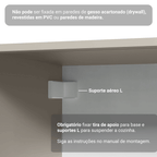 Armário de Cozinha Completa de Canto 265 cm Suspensa Crema Nice Madesa 06