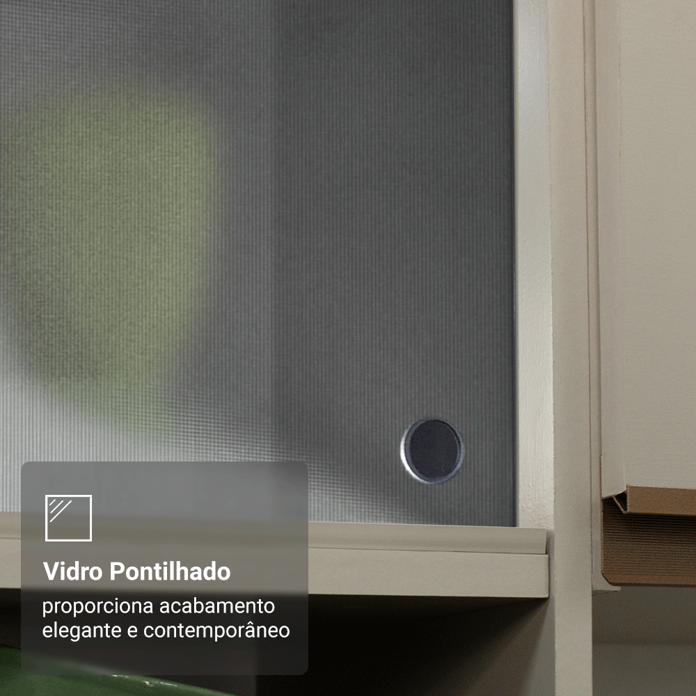 Armário de Cozinha Completa de Canto 445cm Crema Nice Madesa 02