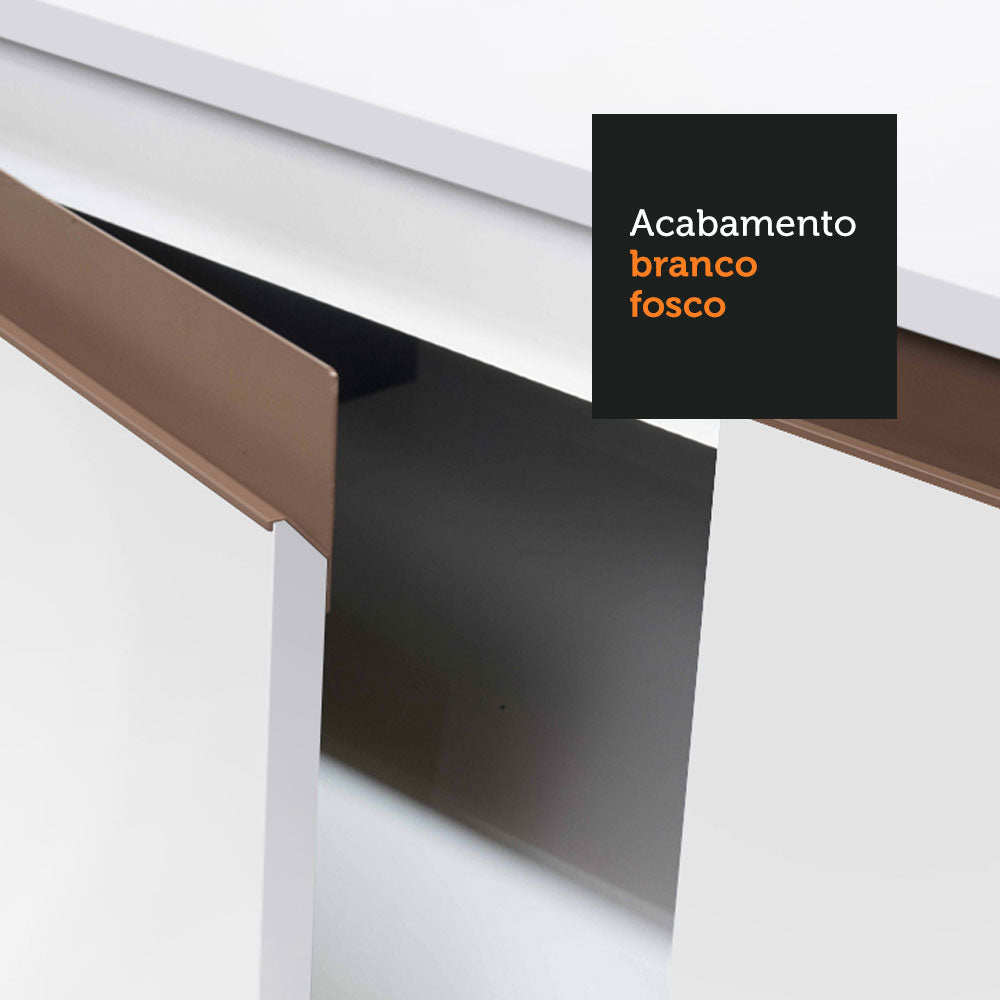 Armário de Cozinha Completa de Canto 402cm Branco Reims Madesa 01