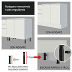 Kit Canto 100% MDF 2 Portas e Nicho Branco Smart Madesa