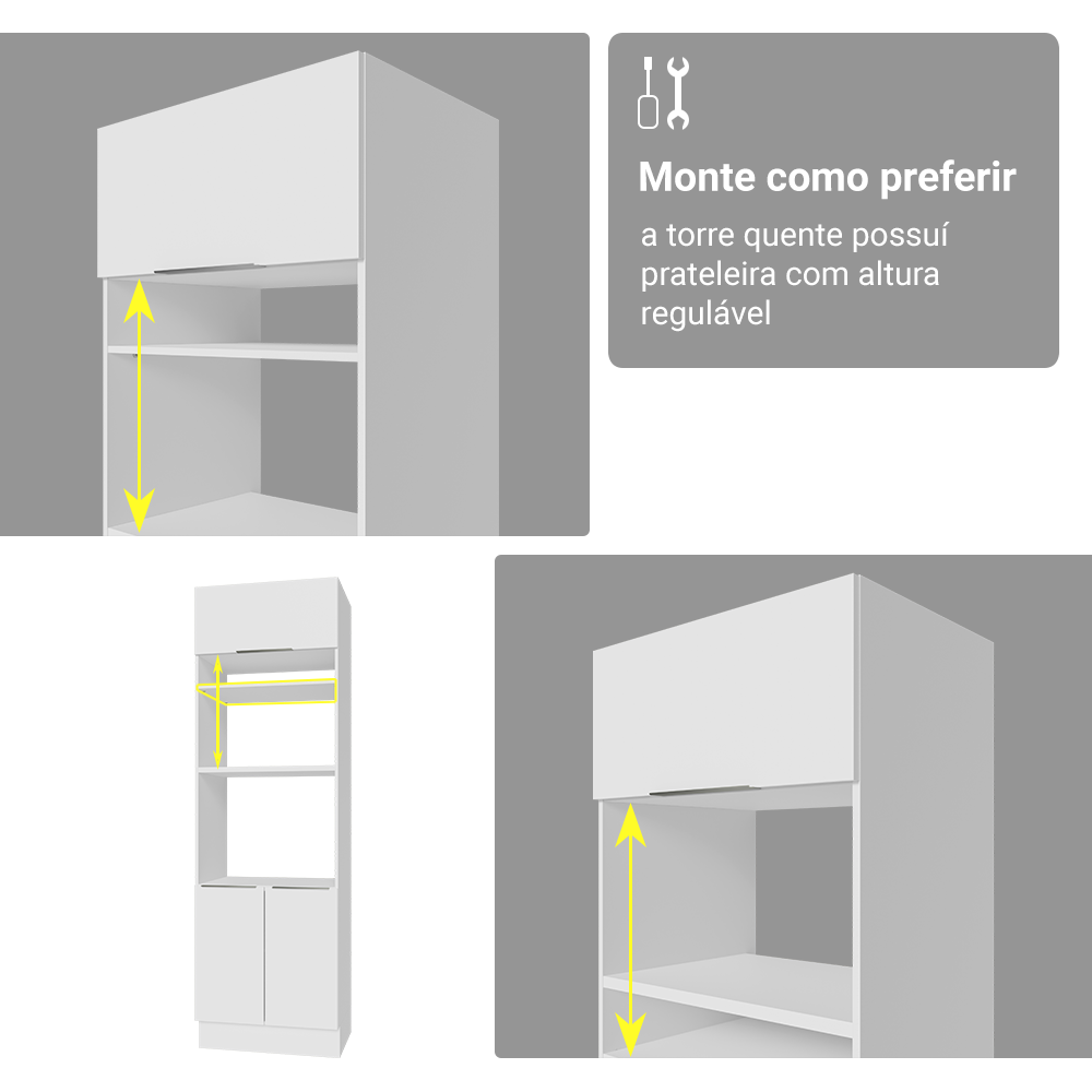 Armário de Cozinha Completa 549cm Branco Stella Madesa 01