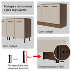 Kit Balcão + Cristaleira 70cm Rustic/Crema Agata Madesa 01