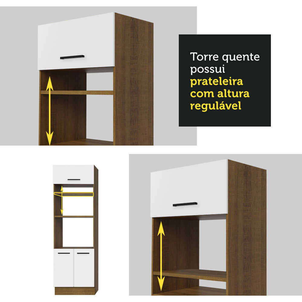 Armário de  Cozinha Completa 270cm Rustic/Branco Agata Madesa 08