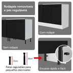 Armário de Cozinha Completa 270cm Branco/Preto Agata Madesa 11