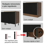 Armário de Cozinha Completa 270cm Rustic/Preto Agata Madesa 11
