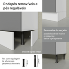 Armário de Cozinha Completa 270 cm Branco/Cinza Agata Madesa 12