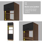 Armário de Cozinha Completa 270 cm Rustic/Preto Agata Madesa 13