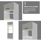 Armário de Cozinha Completa 270 cm Branco/Cinza Agata Madesa 13
