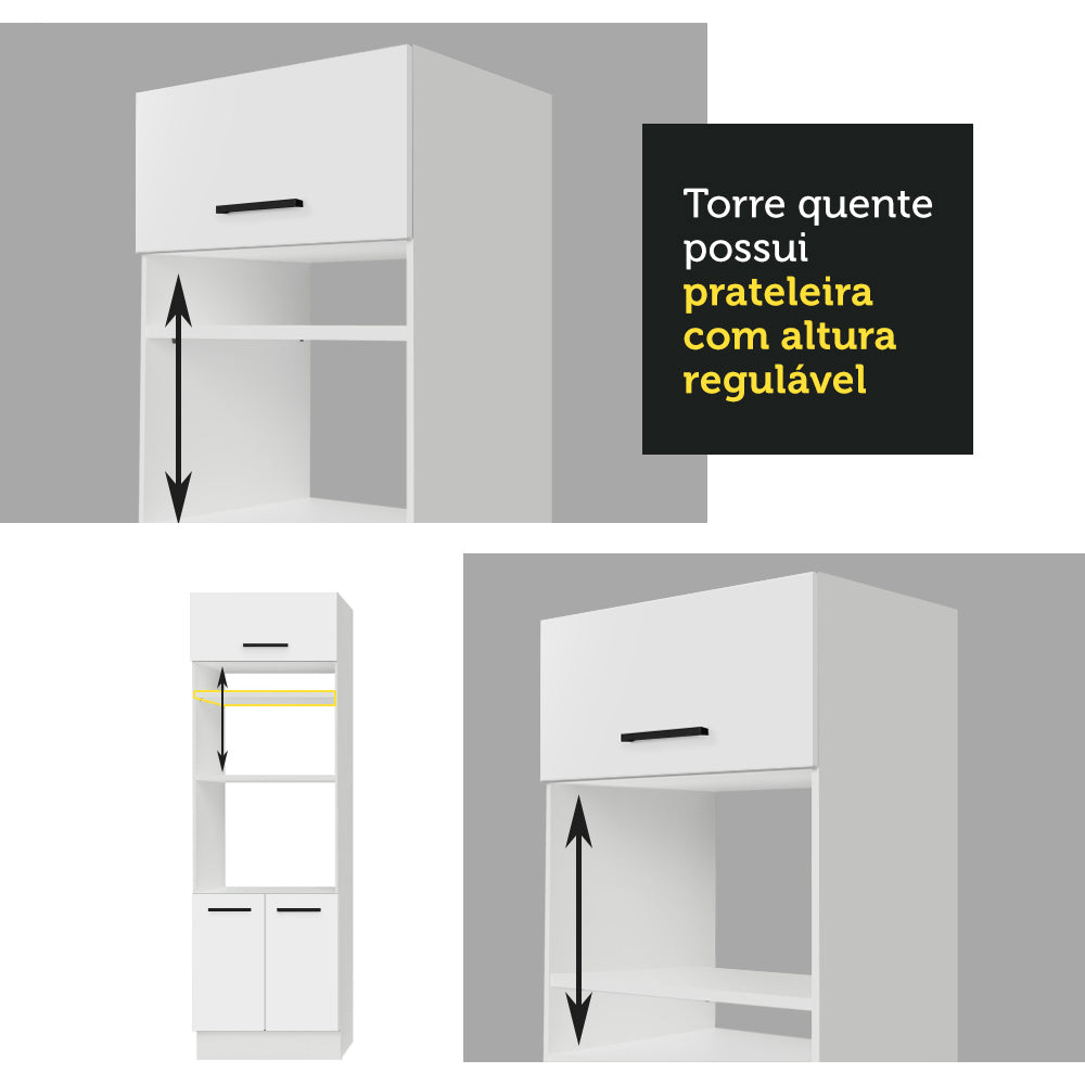 Armário de Cozinha Completa 350cm Branco Agata Madesa 01