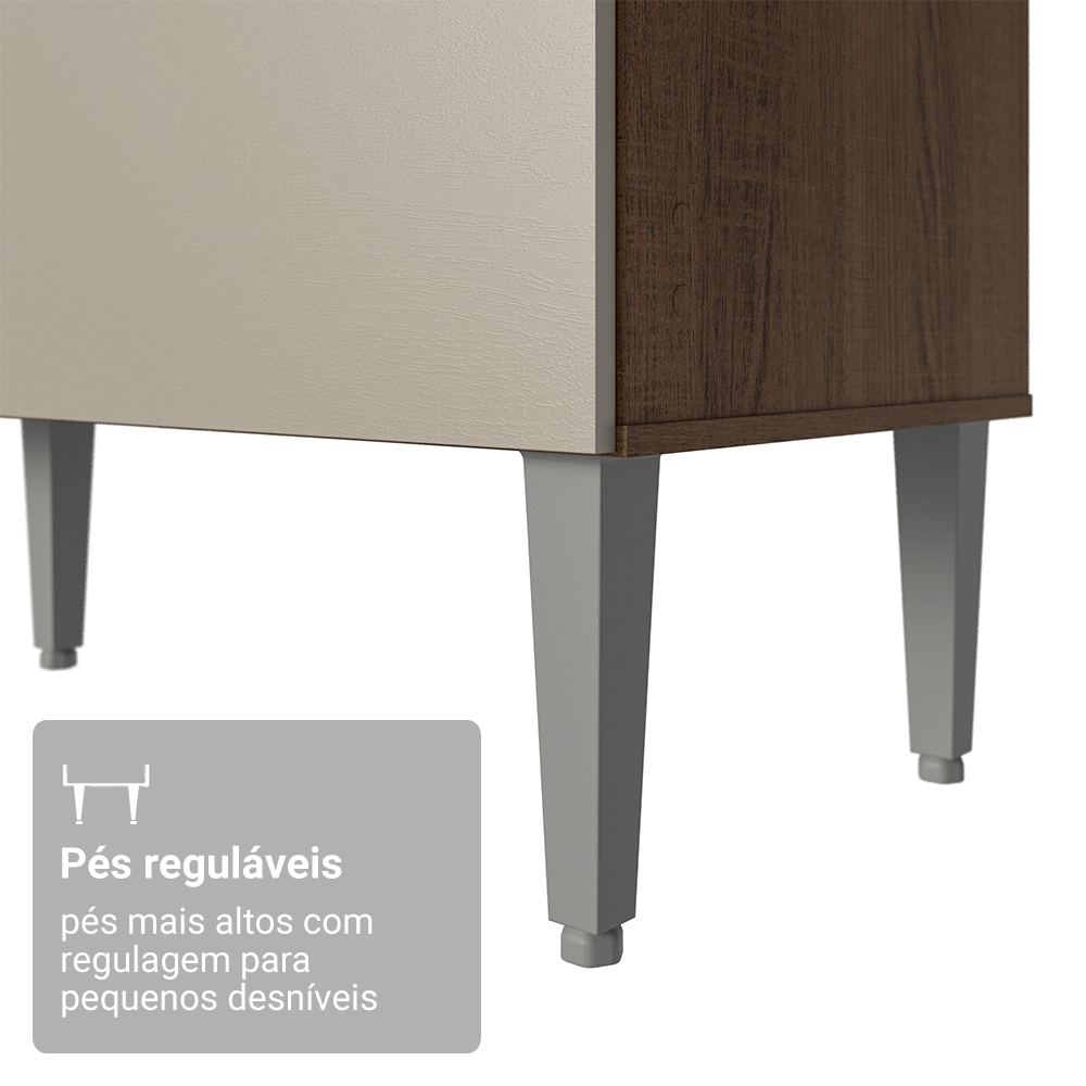 Armário de Cozinha Compacta 196cm Rustic/Crema Aura Madesa 01