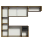 Armário de Cozinha Compacta 180cm Rustic/Preto Easy Madesa