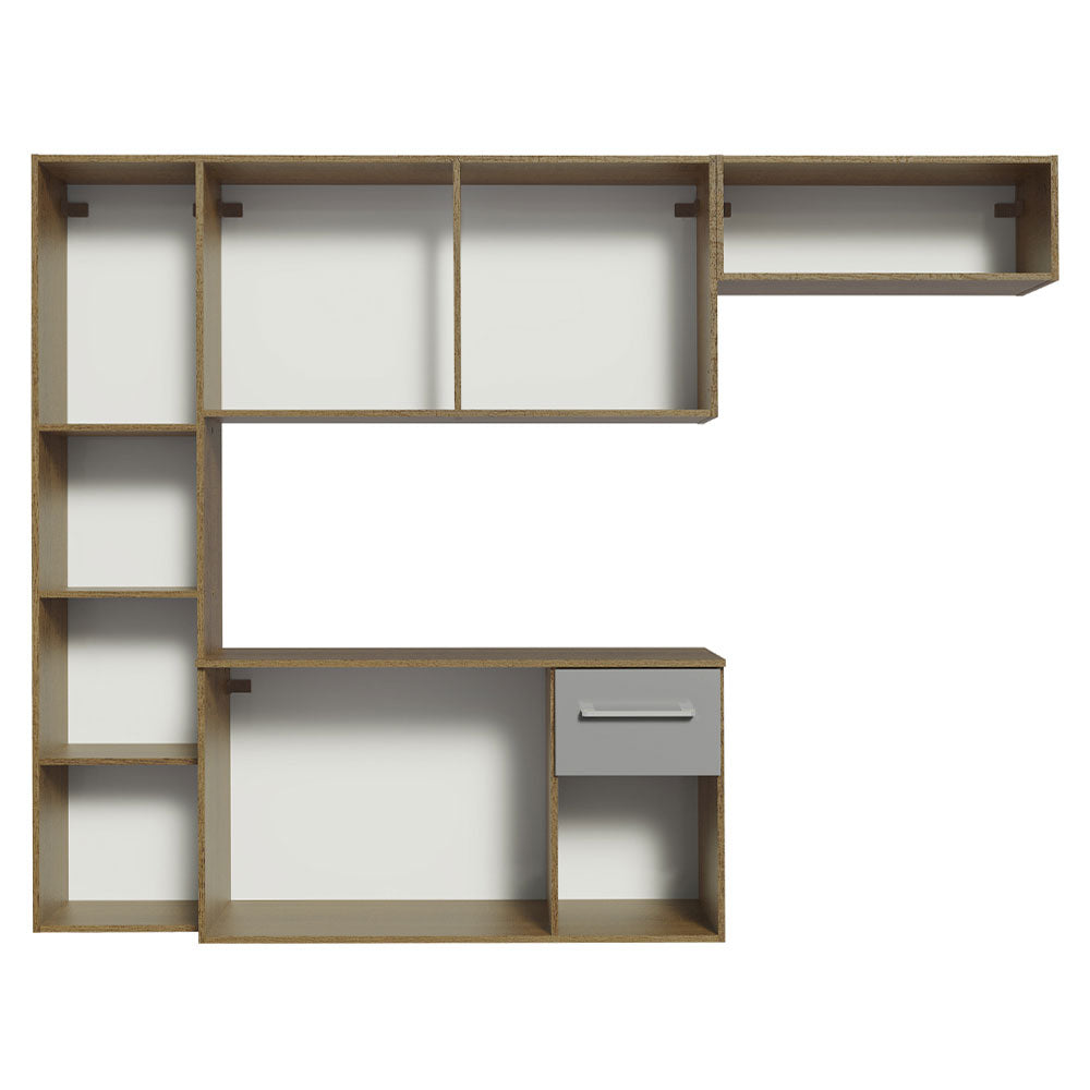 Armário de Cozinha Compacta 180cm Rustic/Cinza Easy Madesa
