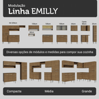 Armário de Cozinha Completa 293cm com Pia Rustic Emilly Madesa 09