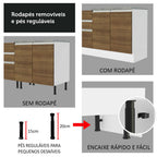 Armário de Cozinha Completa 260cm Branco/Rustic Glamy Madesa 05
