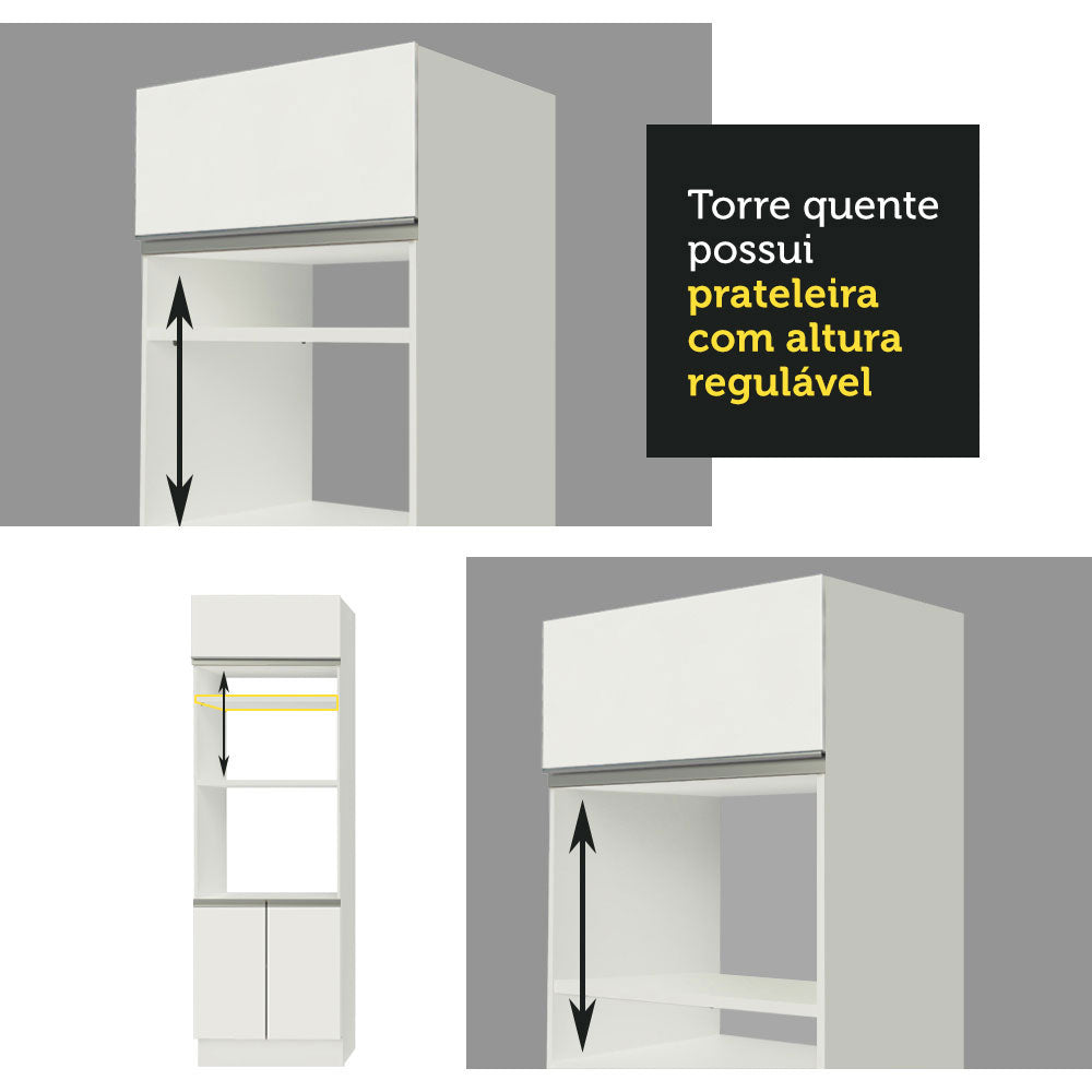 Armário de Cozinha Completa 270cm Branco Atenas Madesa 03