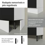 Armário de Cozinha Completa 270 cm Branco/Preto Glamy Madesa 17