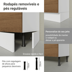 Armário de Cozinha Completa 270 cm Branco/Rustic Glamy Madesa 17