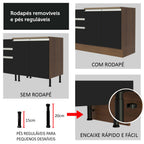 Armário de Cozinha Completa 290cm Rustic/Preto/Crema Safira Madesa 13