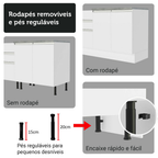 Armário de Cozinha Completa 340cm Branco Glamy Madesa 01