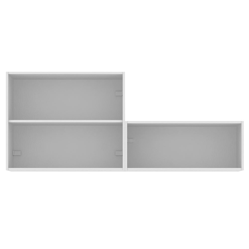 Kit Área De Serviço Madesa Acordes 100% MDF com 2 Armários Aéreos Portas Branco Brilho