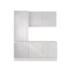 Kit Área De Serviço Madesa Acordes 100% MDF com Armário e Balcão Portas Branco Brilho