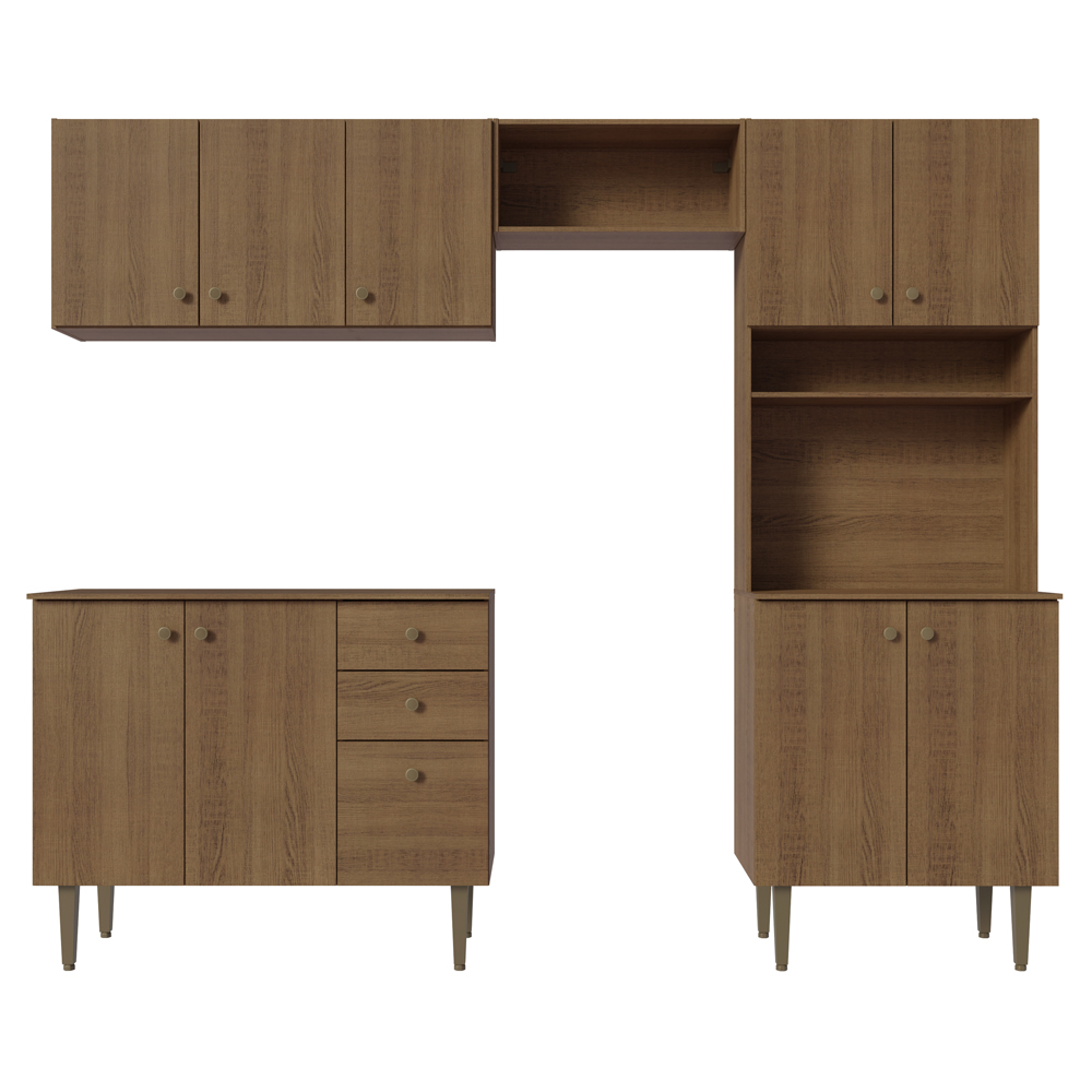 Armário de Cozinha Compacta 235cm Rustic Gourmet Madesa 01