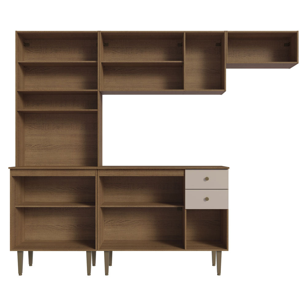 Armário de Cozinha Compacta 235cm Rustic/Crema Gourmet Madesa 02