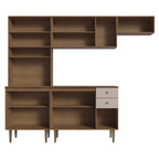 Armário de Cozinha Compacta 235cm Rustic/Crema Gourmet Madesa 02