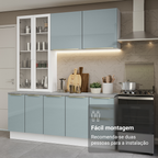 Armário de Cozinha Compacta 190 x 60 cm Branco/Cinza Lux Madesa 02