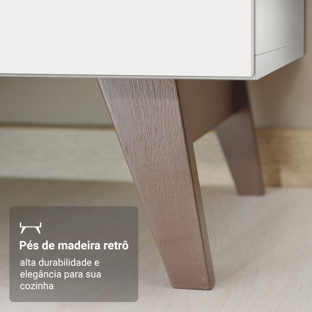 Armário de Cozinha Completa 250cm Branco Reims Madesa 09