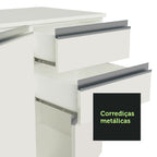 Armário de Cozinha Completa 100% MDF 250cm Branco Smart Madesa 01