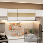 Armário de Cozinha Completa 100% MDF 310 cm Branco Smart 01