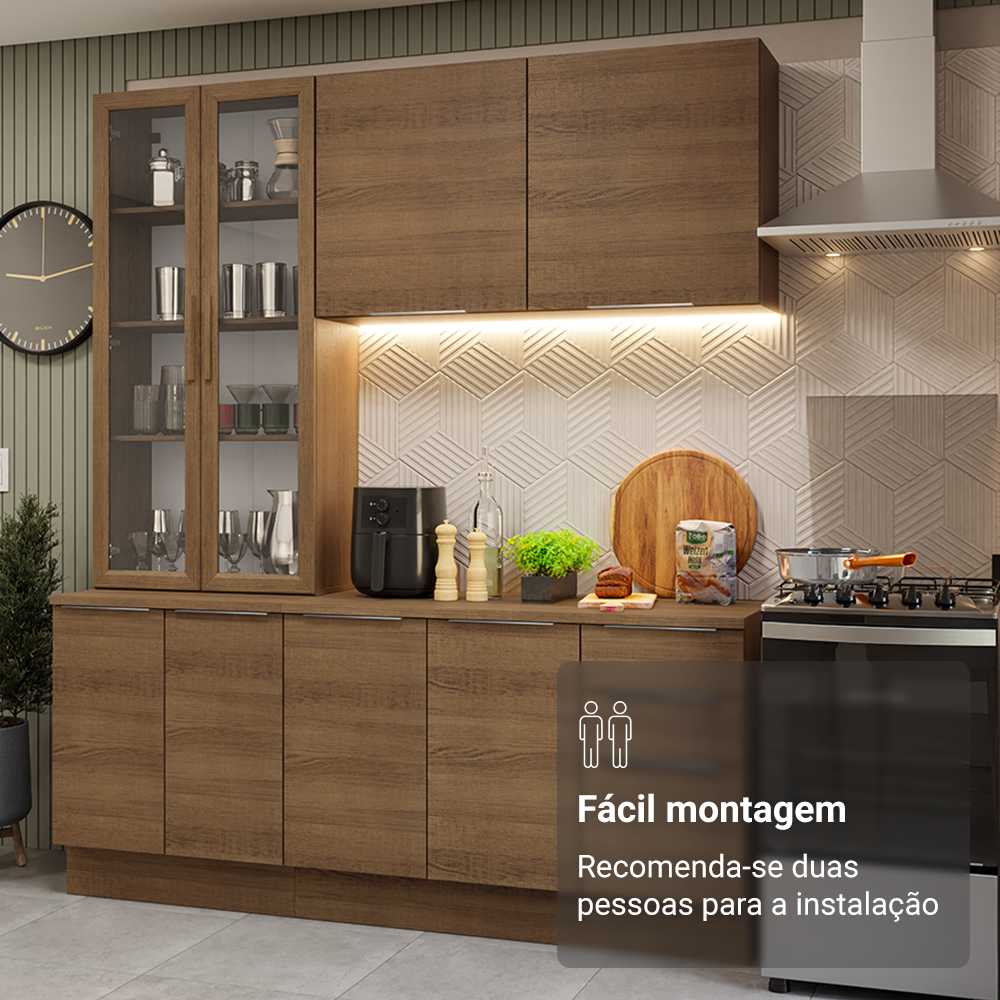Armário de Cozinha Compacta 190cm Rustic Stella Madesa 03