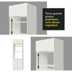 Armário de Cozinha Compacta 240cm Branco Stella Madesa 01