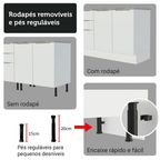 Armário de Cozinha Completa 270cm Branco Stella Madesa 11