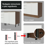 Armário de Cozinha Completa 270cm Rustic/Branco Stella Madesa 11